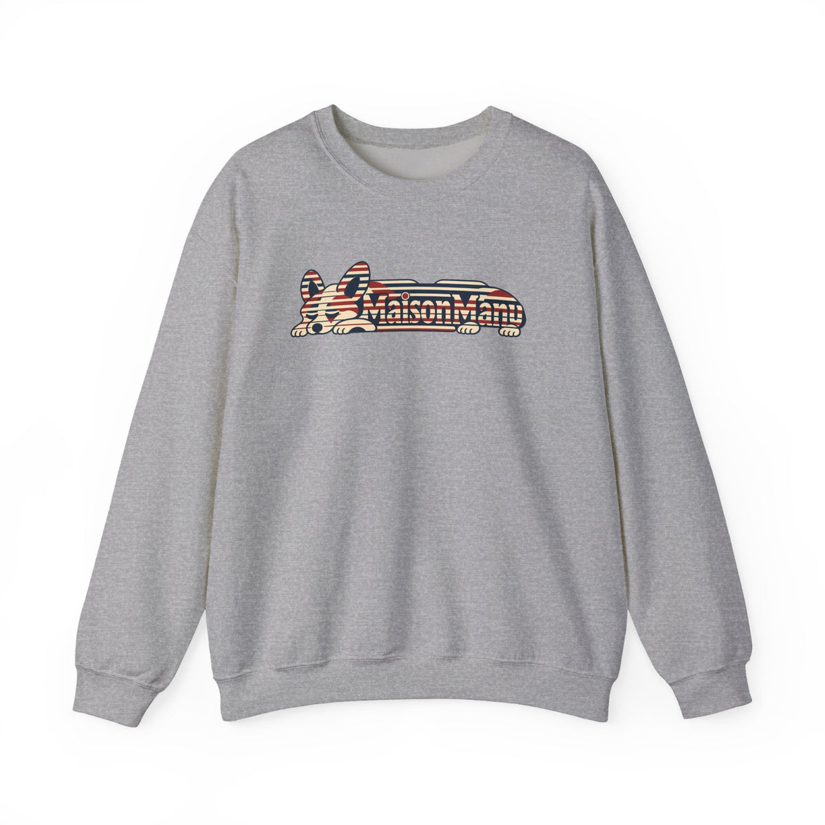 Maison Manu｜Retro Stripe Corgi Sweatshirt