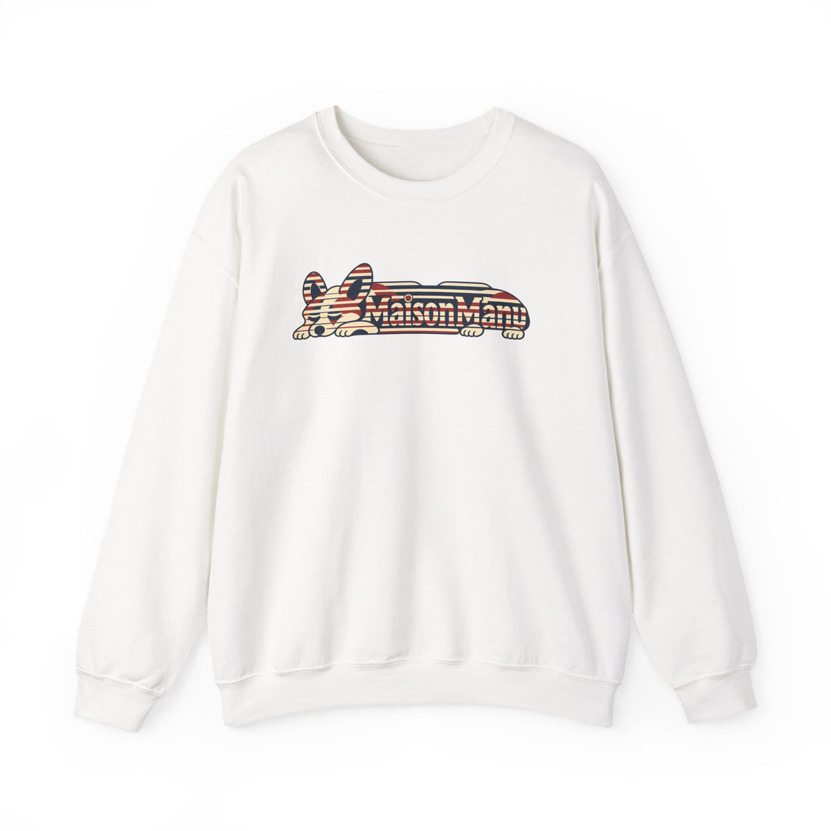 Maison Manu｜Retro Stripe Corgi Sweatshirt